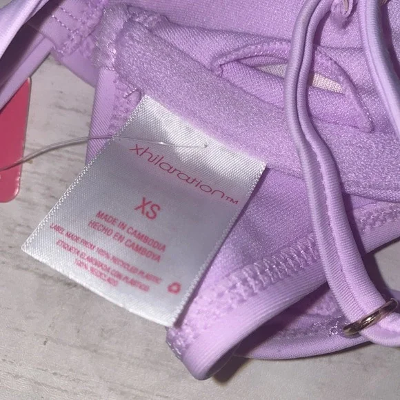 Xhilaration Bikini Top Womens XS Purple Lavender Solid Tie Front NEW Target XS - Picture 5 of 6